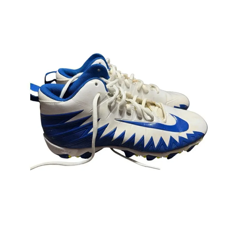 Nike. Size 8 Vapor Fastflex Cleats White Blue